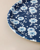 Plastic Round Serving Tray - Reve Blue Vista Design - TryAladdin
