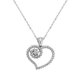 Necklace - Sterling Silver Sparkling Heart Spiral Pendant