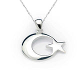 Necklace - Sterling Silver Crescent Moon & Star Pendant