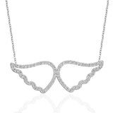 Necklace - Dazzling Silver-Tone Angel Wing Pendant