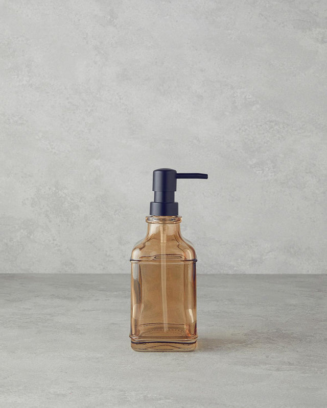 Premium-Amber-Glass-Bathroom-Liquid-Soap-Dispenser