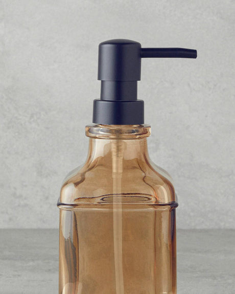 Premium-Amber-Glass-Bathroom-Liquid-Soap-Dispenser