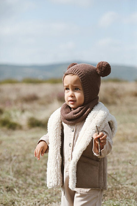 Pom - pom Beanie Hat & Neck Warmer Set - 100% Cotton - TryAladdin
