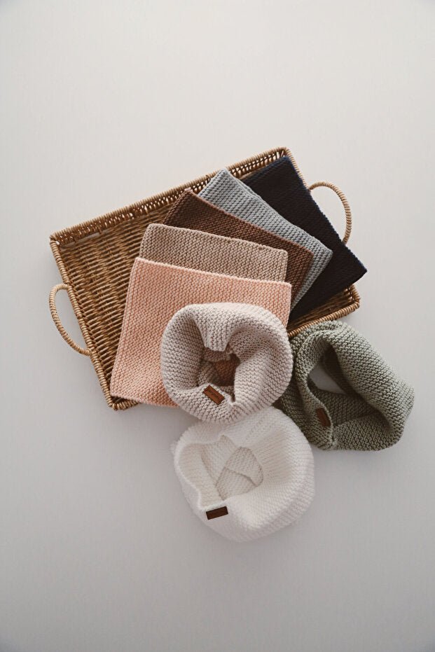 Pom - pom Beanie Hat & Neck Warmer Set - 100% cotton - TryAladdin