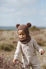 Pom - pom Beanie Hat & Neck Warmer Set - 100% cotton - TryAladdin