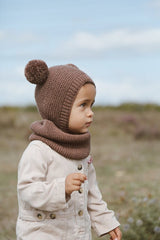 Pom - pom Beanie Hat & Neck Warmer Set - 100% cotton - TryAladdin