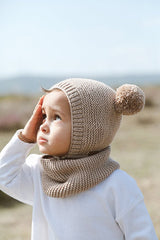 Pom - pom Beanie Hat & Neck Warmer Set - TryAladdin