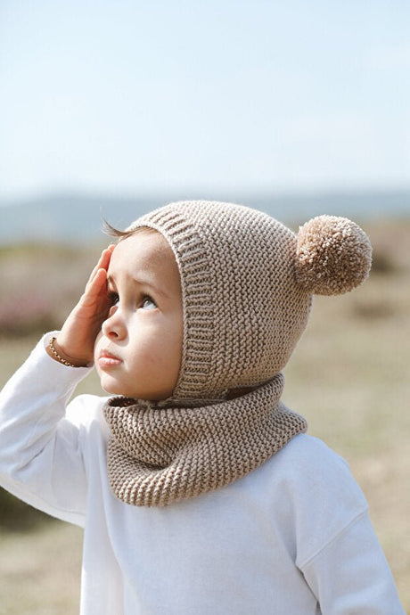 Pom - pom Beanie Hat & Neck Warmer Set - TryAladdin