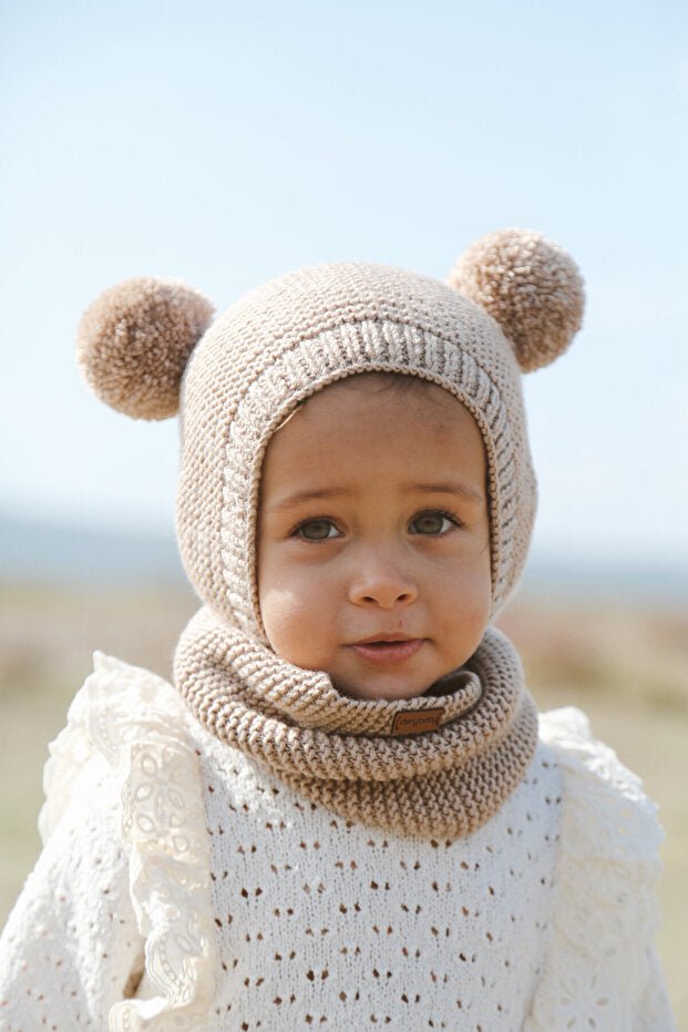 Pom - pom Beanie Hat & Neck Warmer Set - TryAladdin