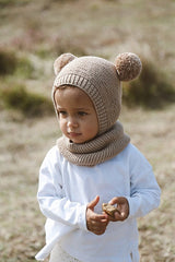Pom - pom Beanie Hat & Neck Warmer Set - TryAladdin