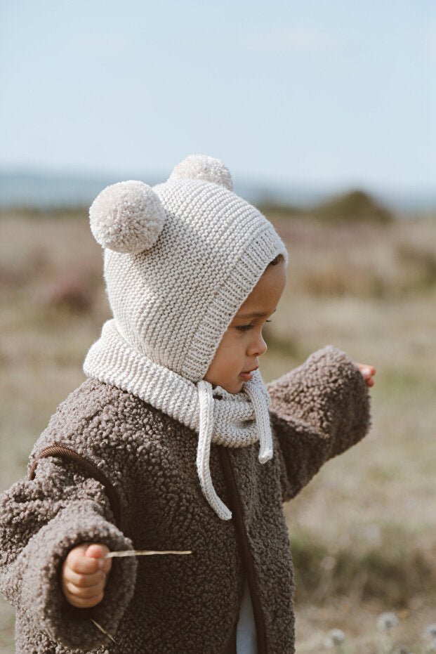 Pom - Pom cotton Hat & Neck Warmer Set - TryAladdin
