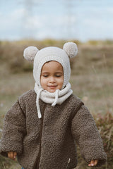Pom - Pom Cotton Hat & Neck Warmer Set - TryAladdin