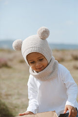 Pom - Pom cotton Hat & Neck Warmer Set - TryAladdin