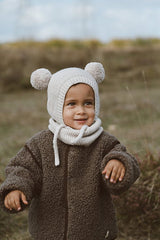 Pom - Pom cotton Hat & Neck Warmer Set - TryAladdin