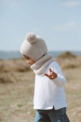 Pom - Pom cotton Hat & Neck Warmer Set - TryAladdin