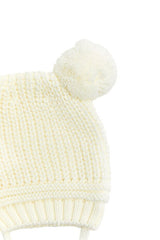 Pom - Pom Knitted Baby Hat with Tie - Straps - TryAladdin