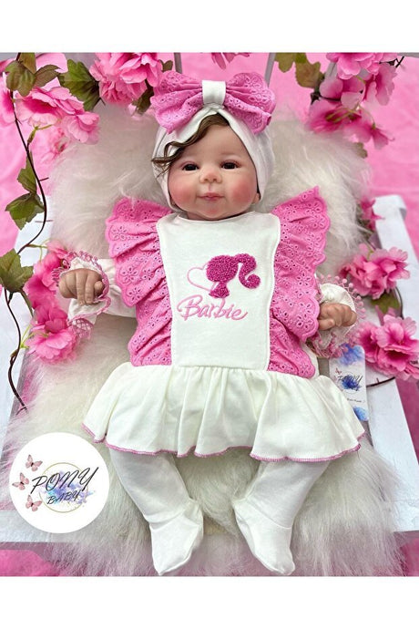 Pony Baby Premium Barbie Suzine Embroidered Newborn 5 - Piece Hospital Take - Home Set - 1.2 kg - TryAladdin