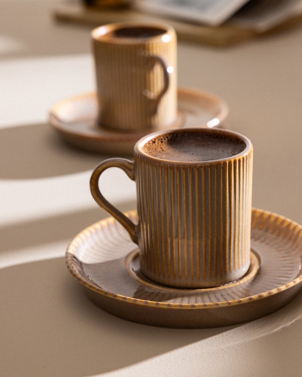 Porcelain 2 - Person Coffee Set - Contemporary Elegance - TryAladdin