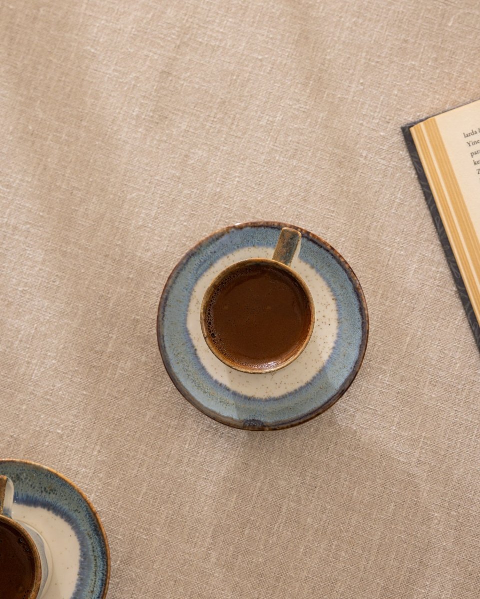 Porcelain 6 - Cup Coffee Set - Classic Design for Everyday Elegance - TryAladdin