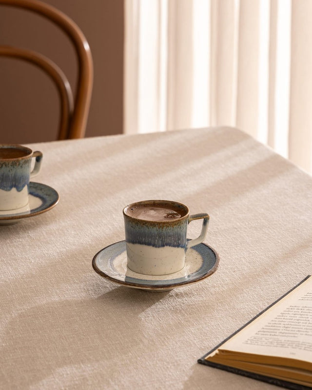 Porcelain 6 - Cup Coffee Set - Classic Design for Everyday Elegance - TryAladdin