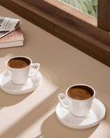 Porcelain 6 - Person Coffee Cup Set - Elegant & Timeless Design - TryAladdin