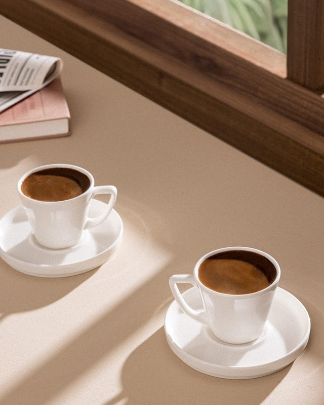 Porcelain 6 - Person Coffee Cup Set - Elegant & Timeless Design - TryAladdin
