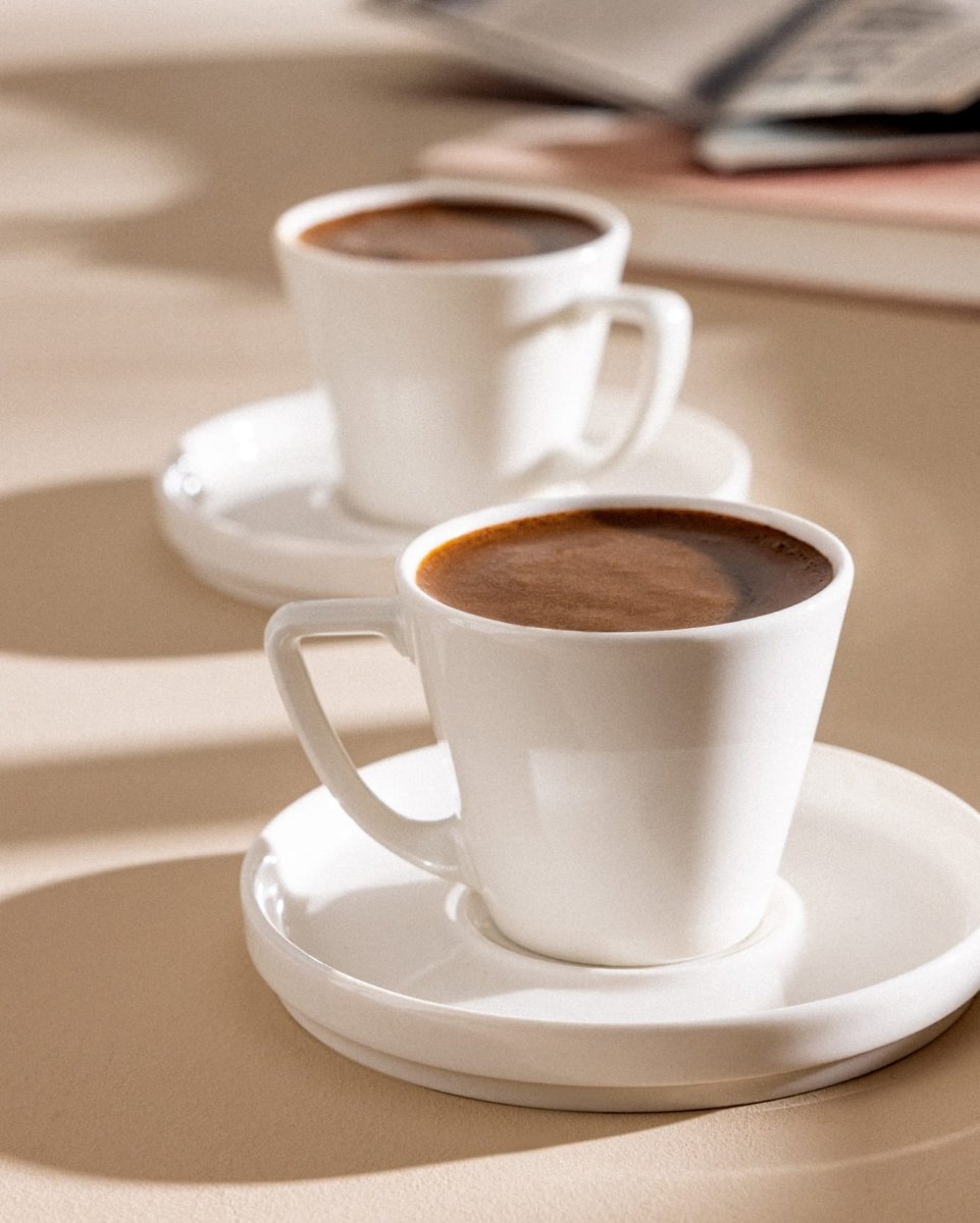 Porcelain 6 - Person Coffee Cup Set - Elegant & Timeless Design - TryAladdin