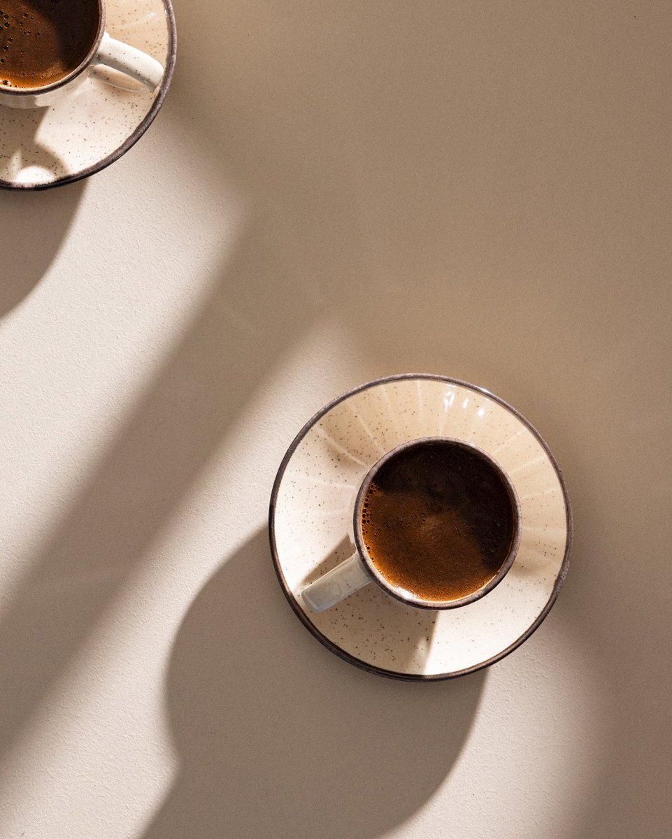 Porcelain 6 - Person Coffee Cup Set - Natural Design - TryAladdin