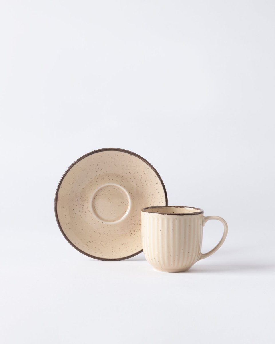 Porcelain 6 - Person Coffee Cup Set - Natural Design - TryAladdin
