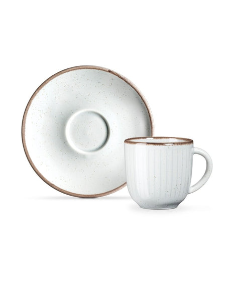 Porcelain 6 - Person Coffee Cup Set - Natural Earth Tones - TryAladdin