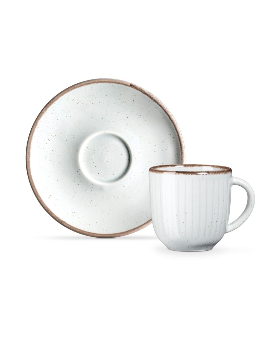 Porcelain 6 - Person Coffee Cup Set - Natural Earth Tones - TryAladdin