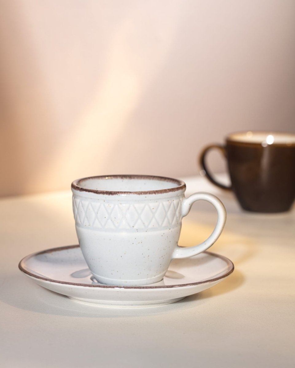 Porcelain 6 - Person Coffee Set - Vintage Elegance - TryAladdin