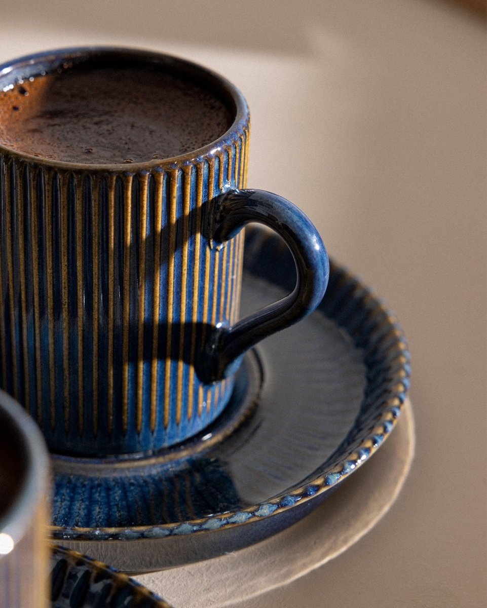 Porcelain Coffee Cup Set - Contemporary Ligne Nouveau - TryAladdin