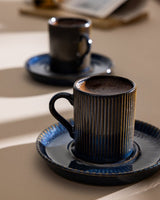 Porcelain Coffee Cup Set - Contemporary Ligne Nouveau - TryAladdin