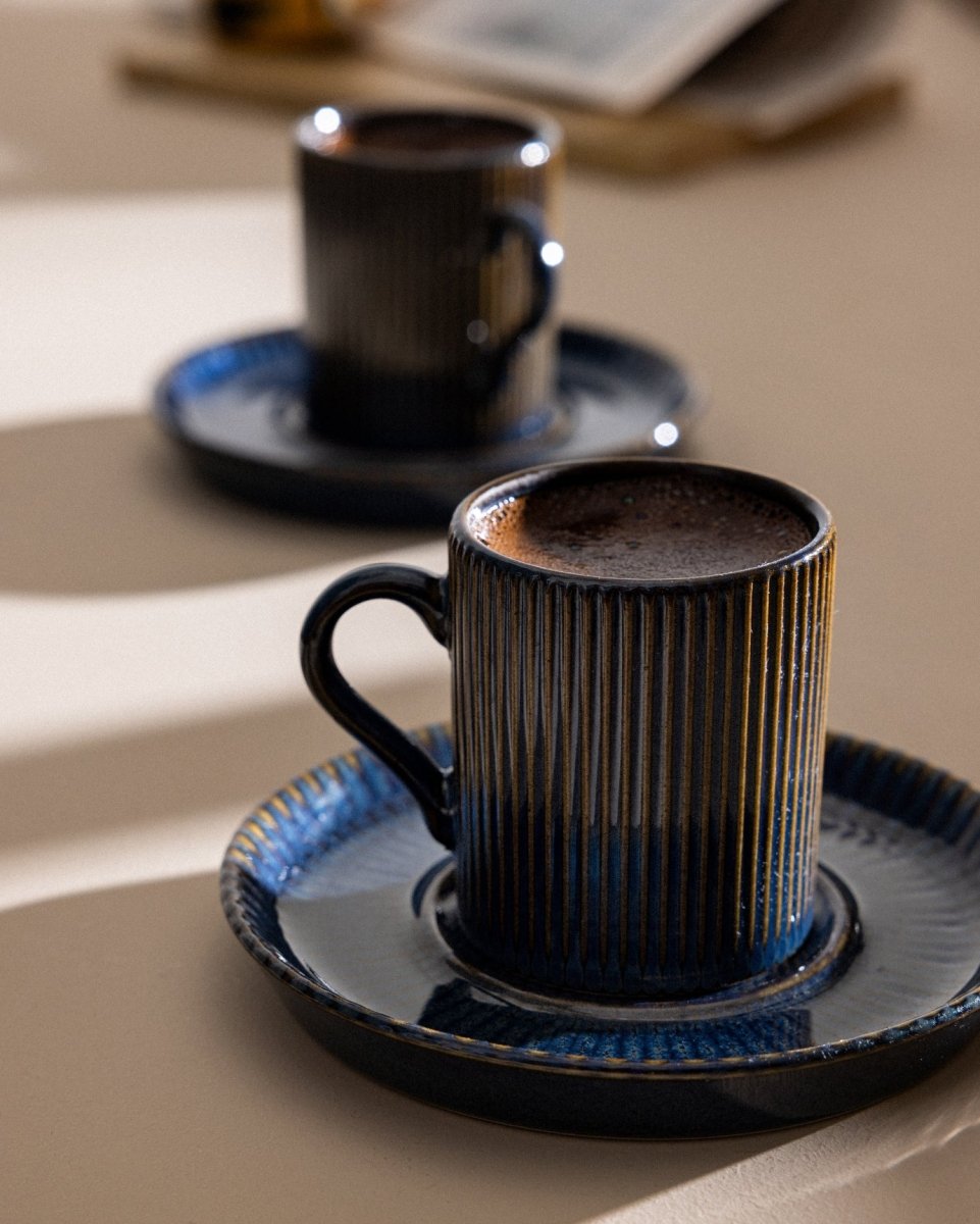 Porcelain Coffee Cup Set - Contemporary Ligne Nouveau - TryAladdin