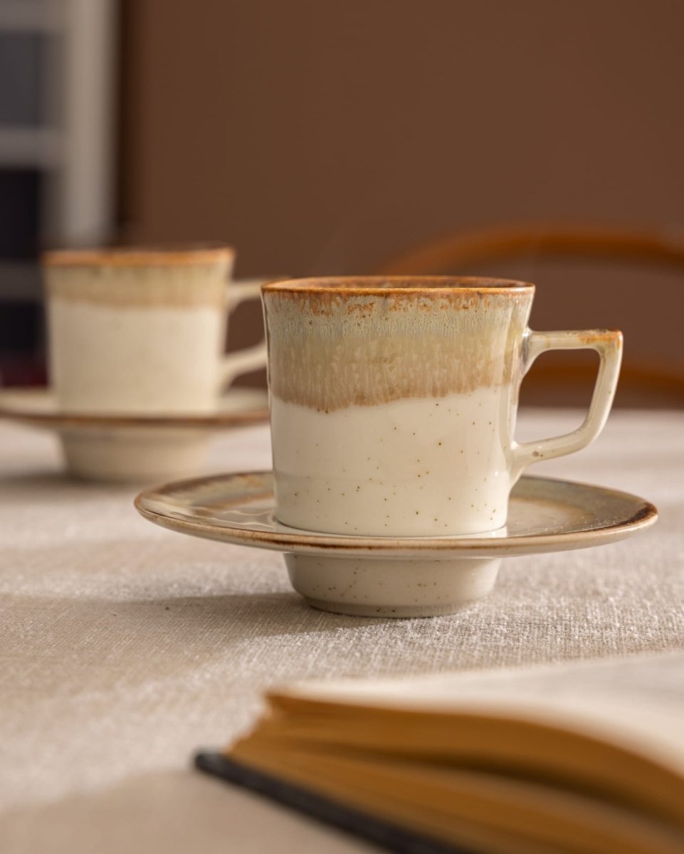 Porcelain Coffee Cup Set for 6 - Elegant & Timeless - TryAladdin