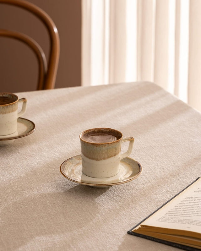 Porcelain Coffee Cup Set for 6 - Elegant & Timeless - TryAladdin