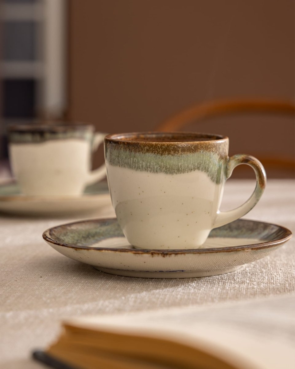 Porcelain Coffee Cup Set for Six - Mathilda Collection - TryAladdin