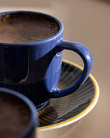Porcelain Espresso & Coffee Cup Set, 4 - Piece for Two, 90ml, Indigo Terracotta - TryAladdin