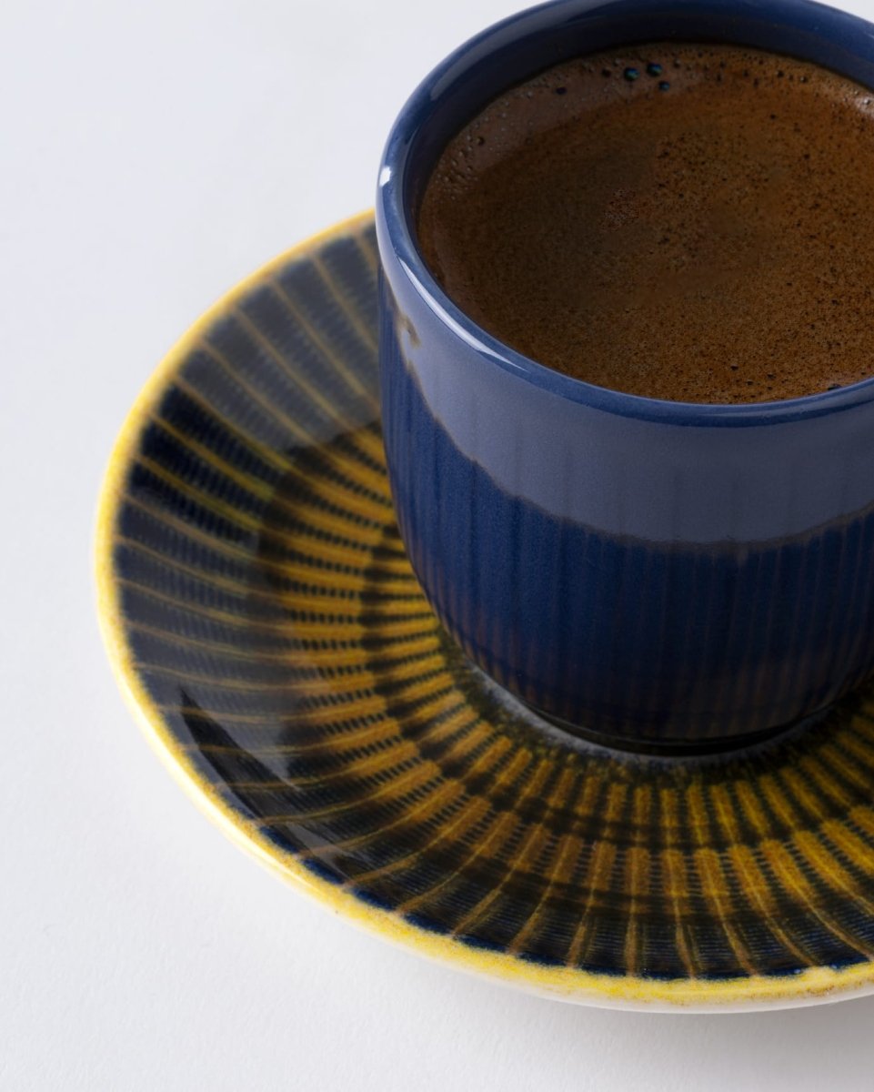 Porcelain Espresso & Coffee Cup Set, 4 - Piece for Two, 90ml, Indigo Terracotta - TryAladdin