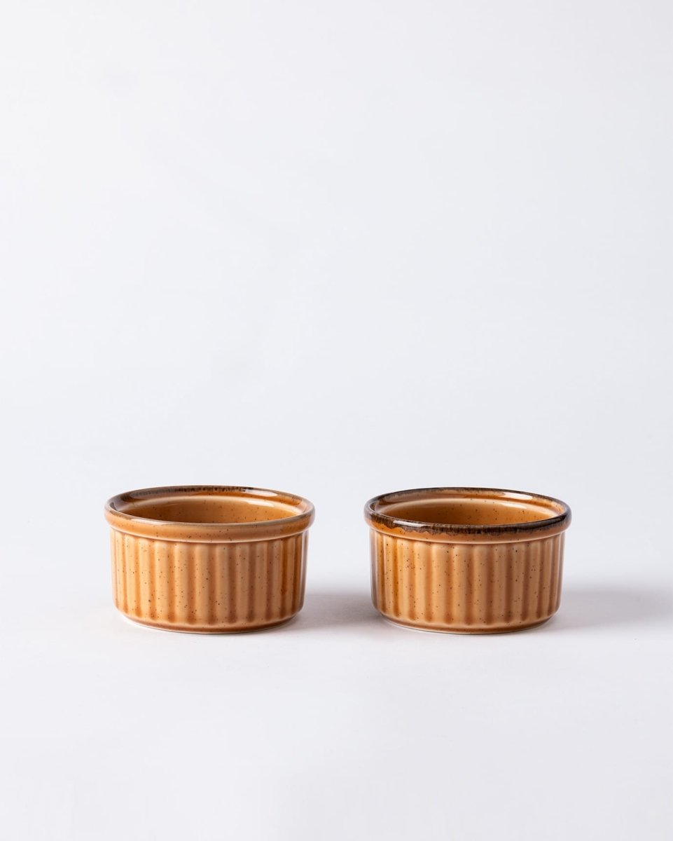 Porcelain Ramekin Baking & Serving Set - 2 - Piece Elegant Design - TryAladdin