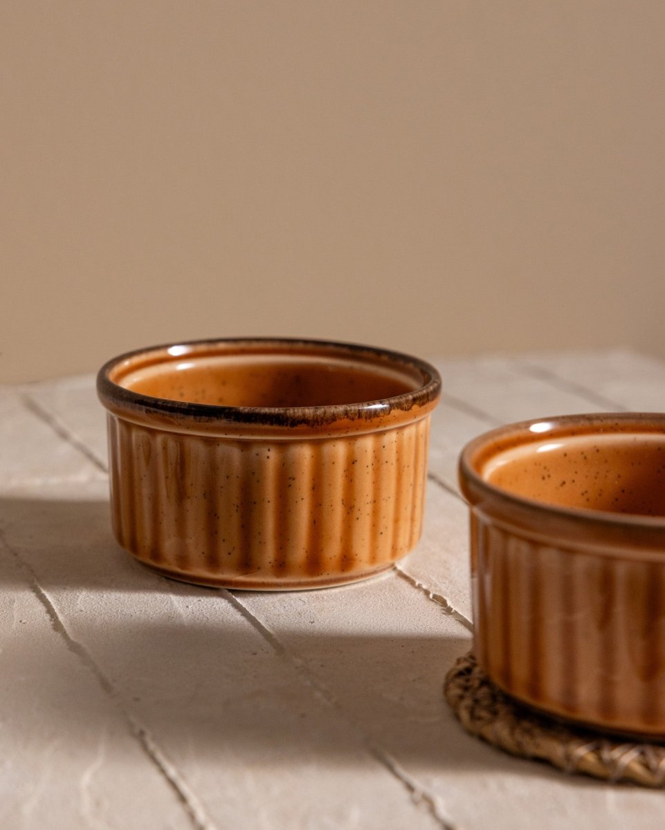 Porcelain Ramekin Baking & Serving Set - 2 - Piece Elegant Design - TryAladdin