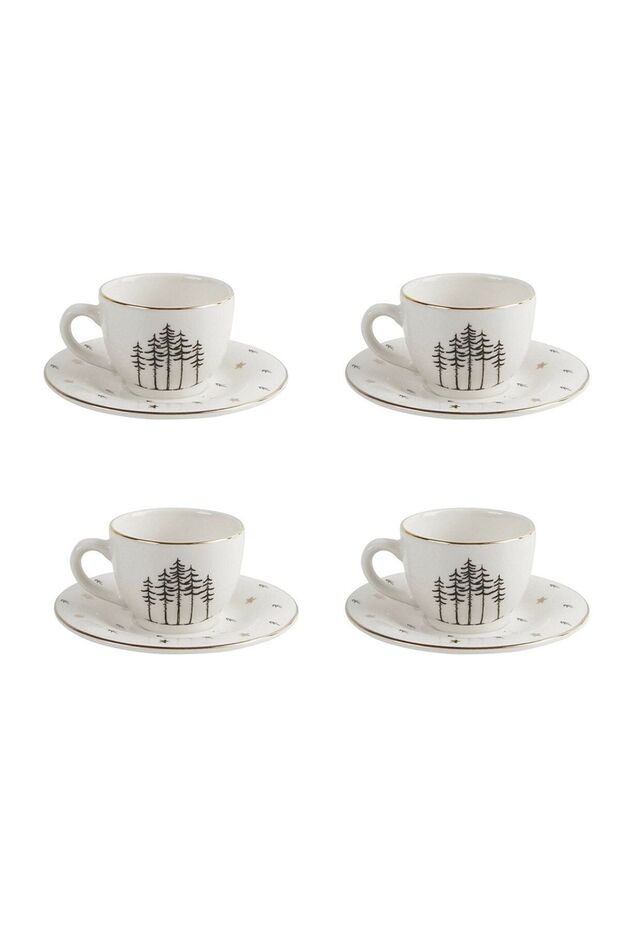 Porland Forest Collection Premium 8 - Piece 4 - Person Coffee Cup Set - 1 Set - TryAladdin