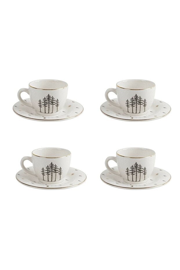 Porland Forest Collection Premium 8 - Piece 4 - Person Coffee Cup Set - 1 Set - TryAladdin