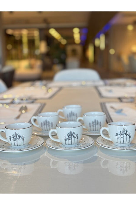 Porland Forest Premium Turkish Coffee Cup Set - 6 - Piece Set - TryAladdin