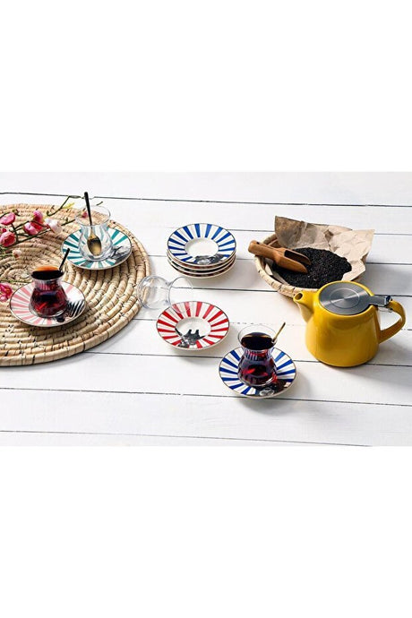 Porland Professional Wild Life Tea Glass Set - 8 - Piece - TryAladdin