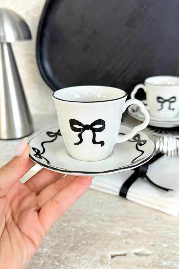 Porselenden Premium Porcelain Turkish Coffee Cup Set - 90ml Capacity - 4 - Piece Set - TryAladdin