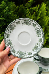 Porselenden Professional Antique Green Floral Porcelain Tea Set - 200ml Capacity, 4 - Piece - TryAladdin