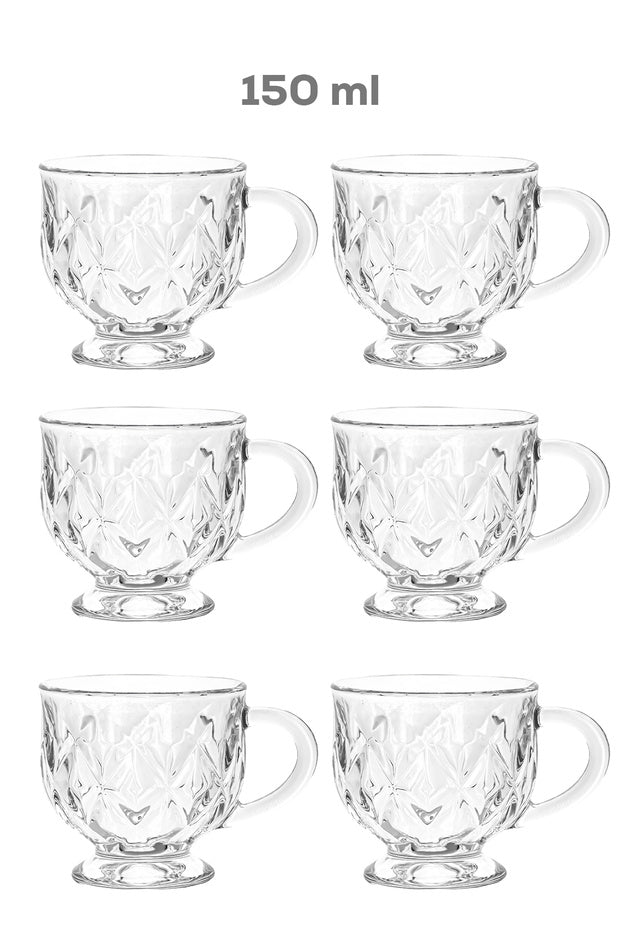 Porsima Amytis Versatile Glass Mug Set for Coffee & Tea, 150cc - 6 - Piece Set - TryAladdin
