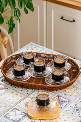 Porsima Premium Glass Turkish Coffee Cup Set - 12 - Piece - 85ml Each - TryAladdin